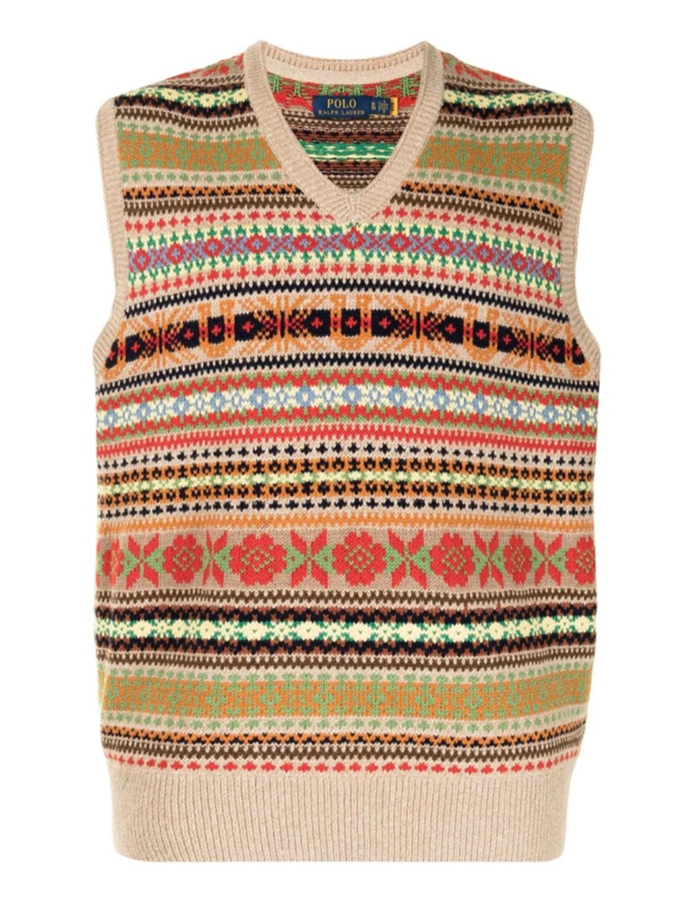 ✨ Polo Ralph Lauren Stadium Bear Fair Isle Beacon Cotton Cashmere Sweater Vest ✨
